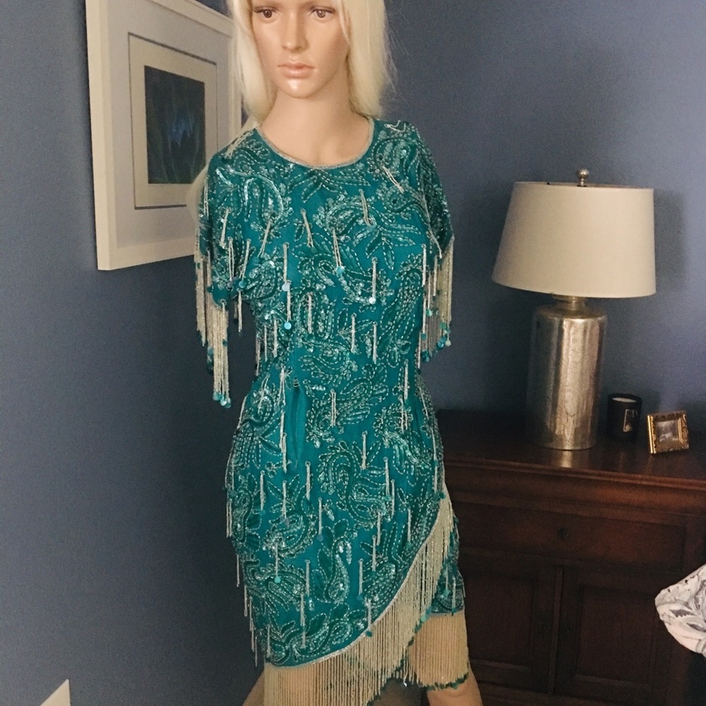 Custom, Hand Beaded Performance Dresd - image 5